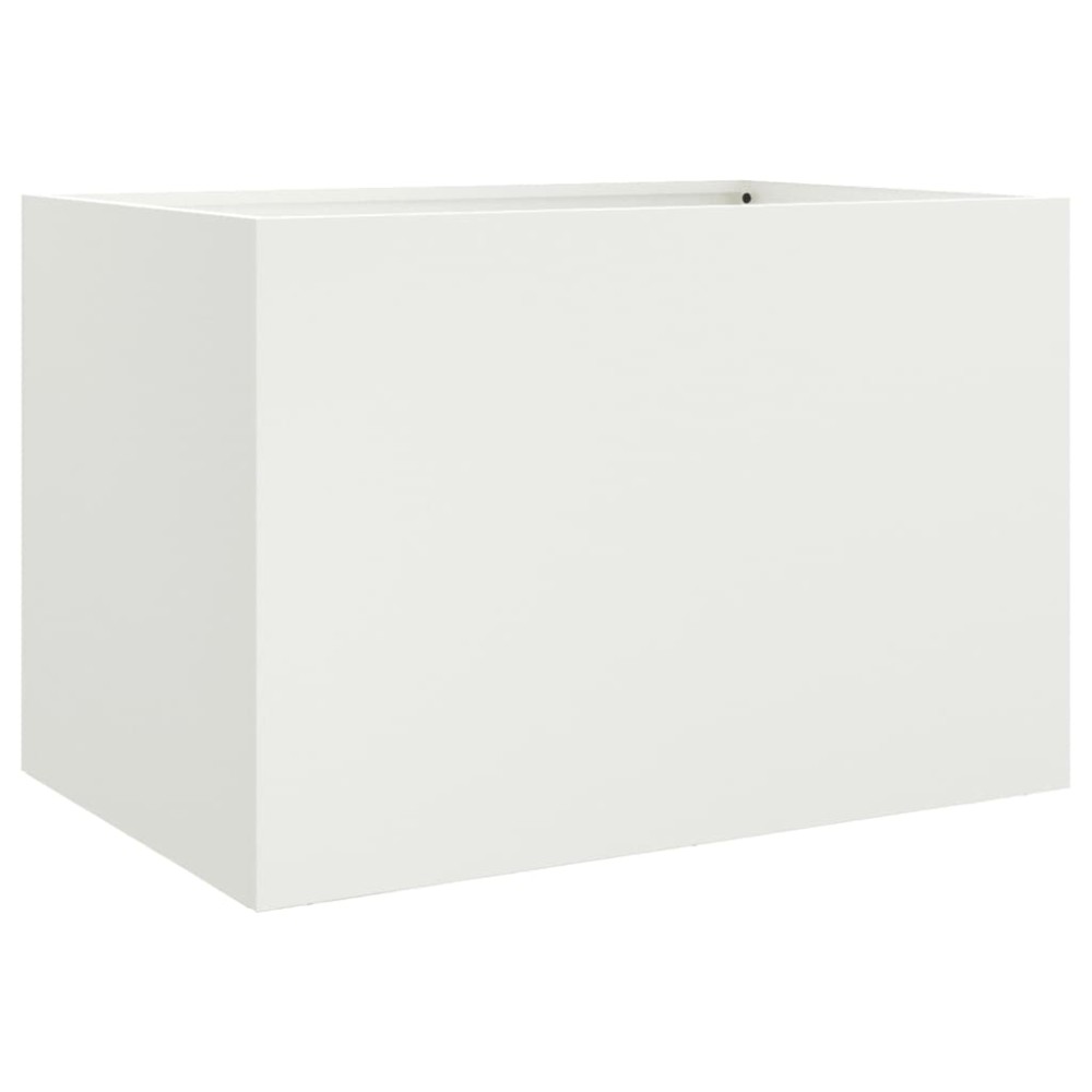 vidaXL Ζαρντινιέρα Λευκή 62x47x46 εκ. από Χάλυβα