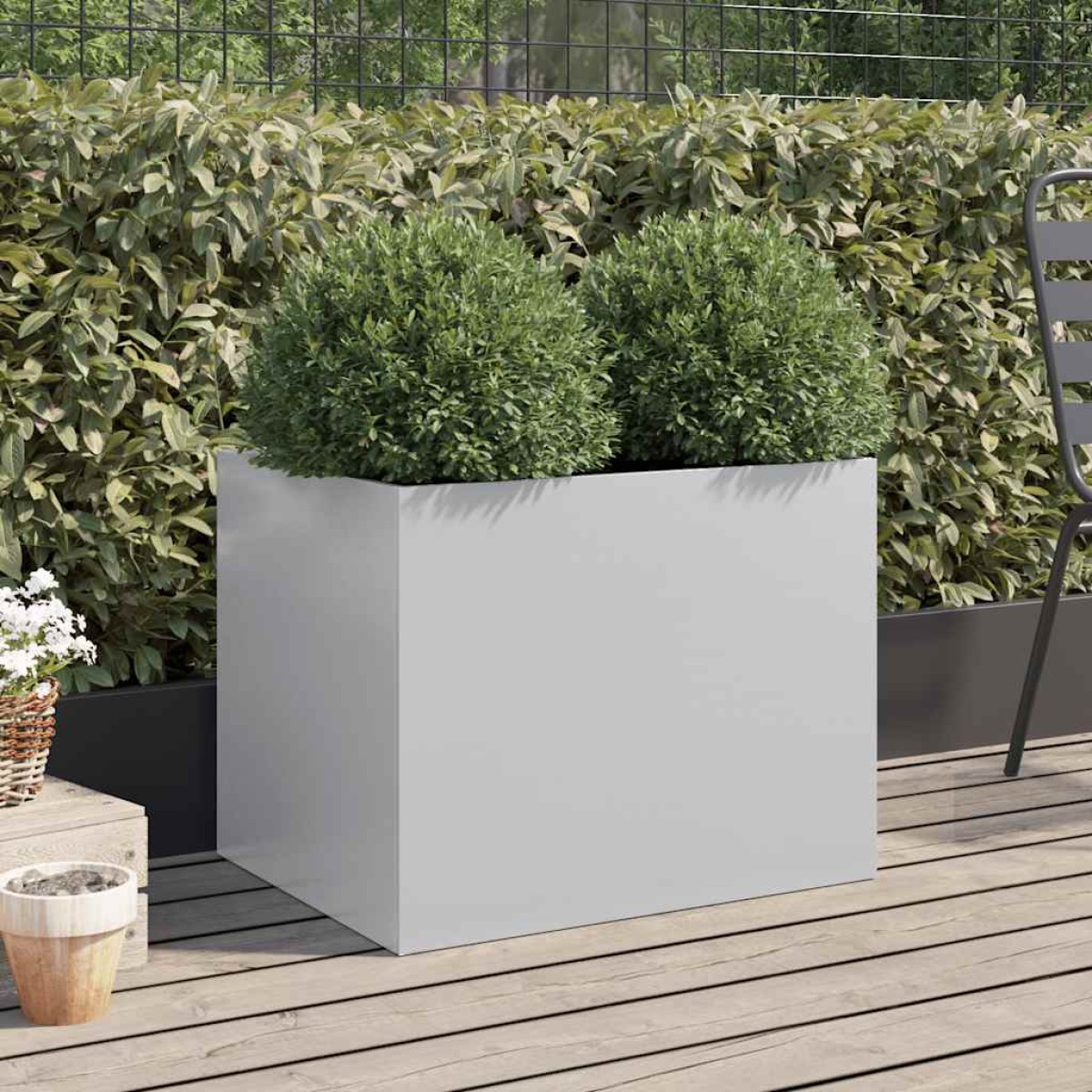 vidaXL Ζαρντινιέρα Ασημί 62x47x46 εκ. από Γαλβανισμένο Χάλυβα