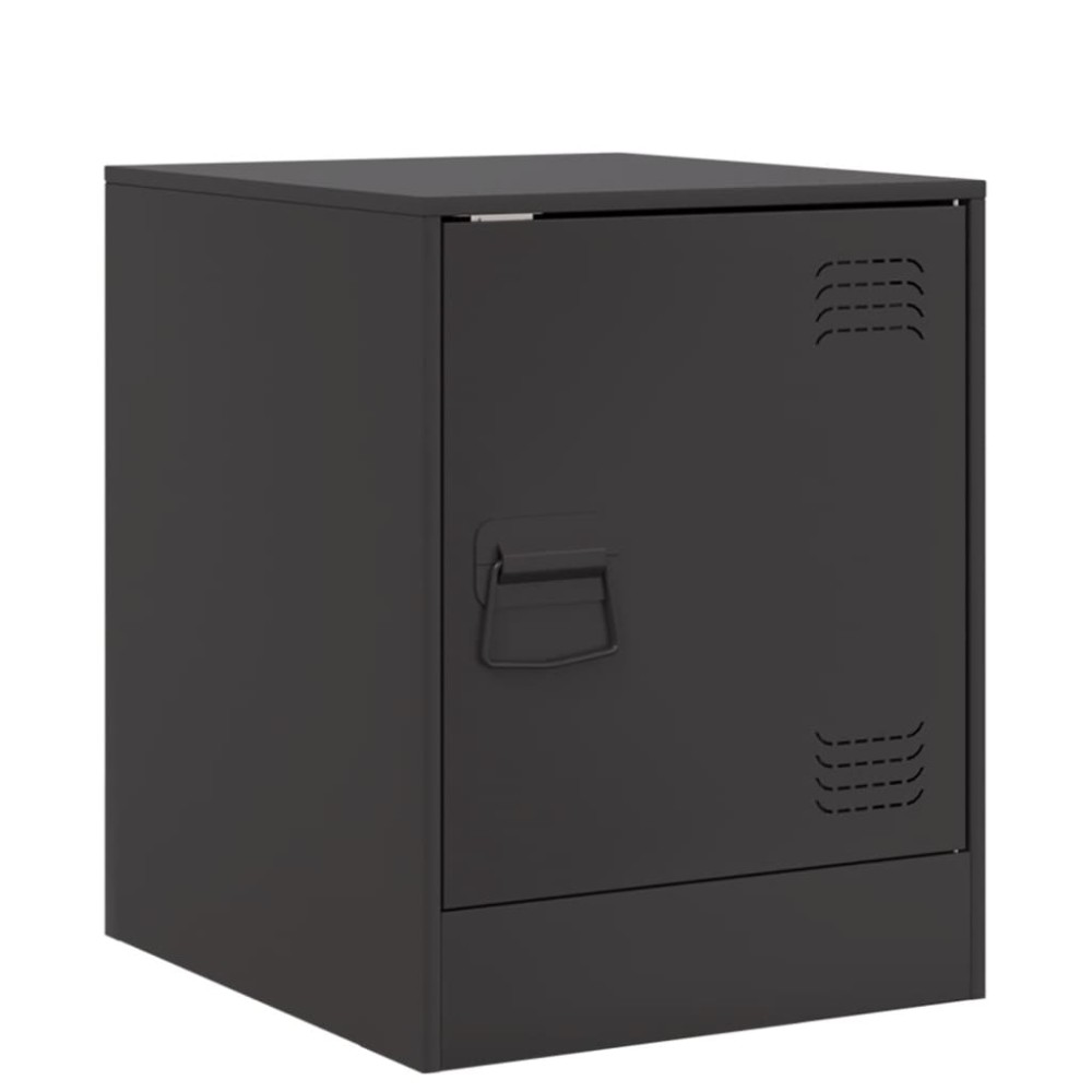 vidaXL Κομοδίνο Μαύρο 34,5 x 39 x 44 εκ. από Χάλυβα