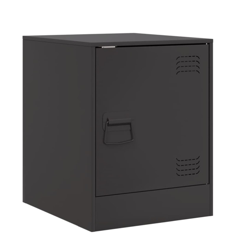 vidaXL Κομοδίνο Μαύρο 34,5 x 39 x 44 εκ. από Χάλυβα