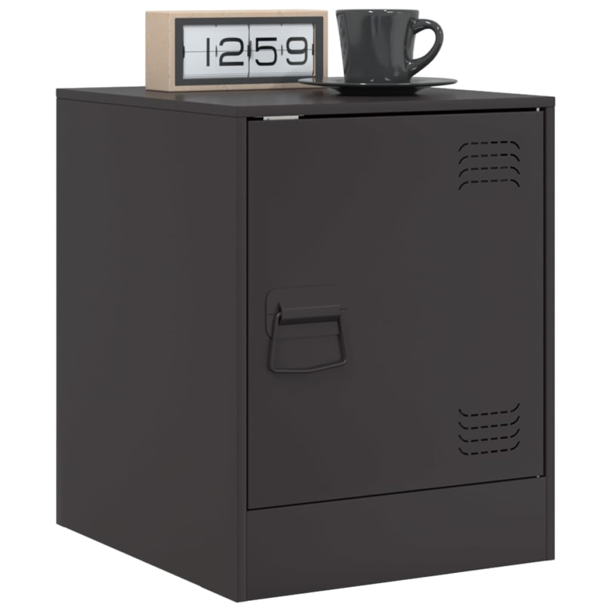 vidaXL Κομοδίνο Μαύρο 34,5 x 39 x 44 εκ. από Χάλυβα