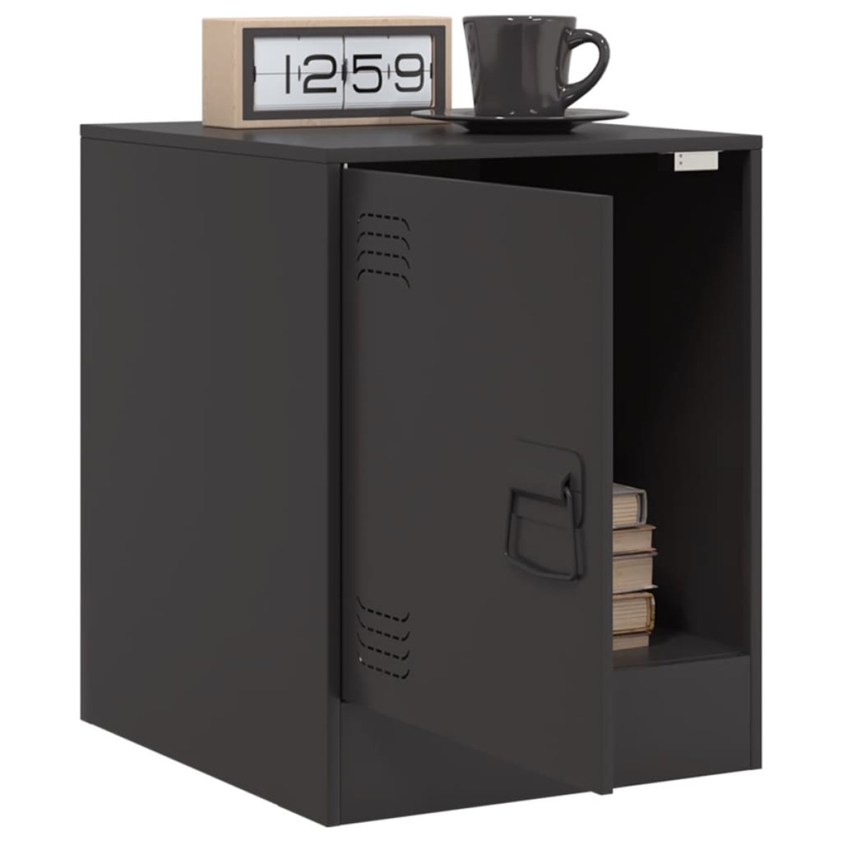 vidaXL Κομοδίνο Μαύρο 34,5 x 39 x 44 εκ. από Χάλυβα