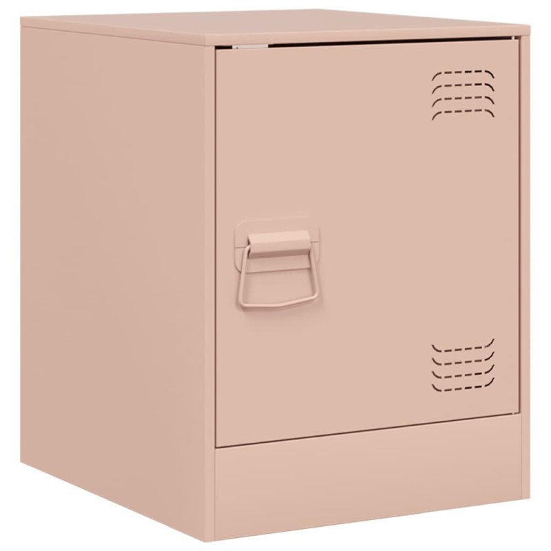 vidaXL Κομοδίνο Ροζ 34,5 x 39 x 44 εκ. από Χάλυβα