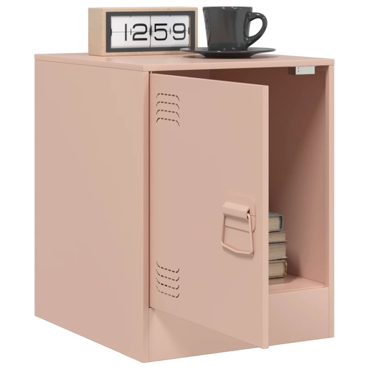 vidaXL Κομοδίνο Ροζ 34,5 x 39 x 44 εκ. από Χάλυβα