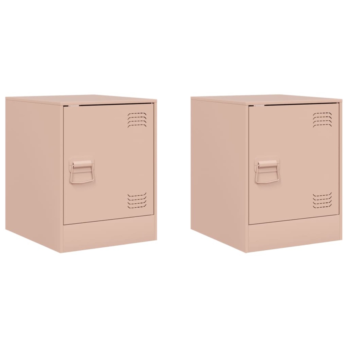vidaXL Κομοδίνα 2 τεμ. Ροζ 34,5 x 39 x 44 εκ. από Χάλυβα