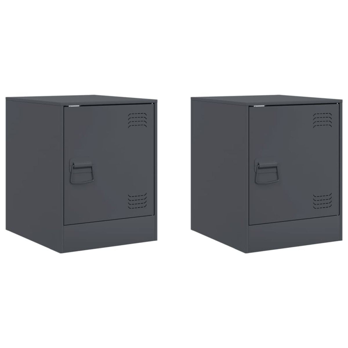 vidaXL Κομοδίνα 2 τεμ. Ανθρακί 34,5 x 39 x 44 εκ. από Χάλυβα