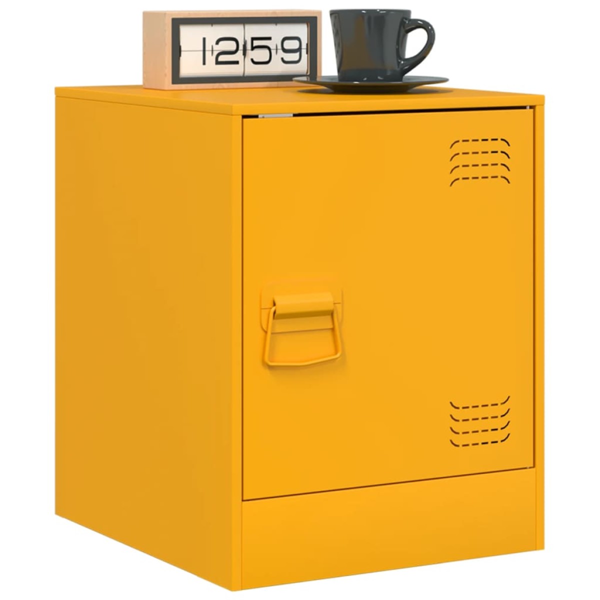 vidaXL Κομοδίνα 2 τεμ. Μουσταρδί 34,5 x 39 x 44 εκ. από Χάλυβα
