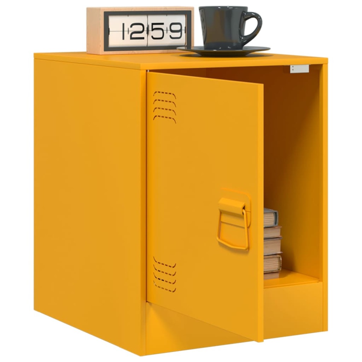 vidaXL Κομοδίνα 2 τεμ. Μουσταρδί 34,5 x 39 x 44 εκ. από Χάλυβα