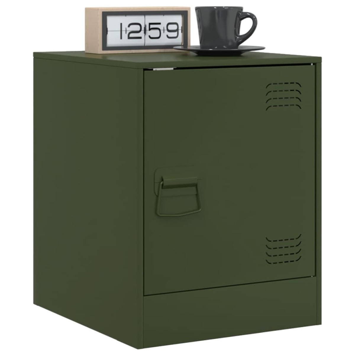 vidaXL Κομοδίνα 2 τεμ. Πράσινο Λαδί 34,5x39x44 εκ. από Χάλυβα