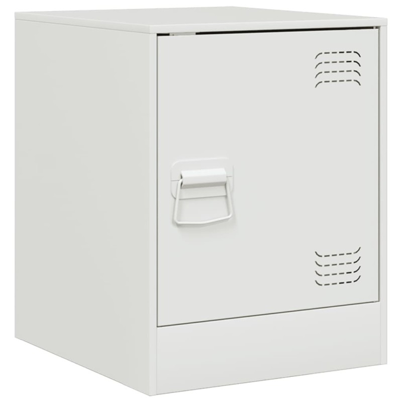 vidaXL Κομοδίνο Λευκό 34,5 x 39 x 44 εκ. από Χάλυβα
