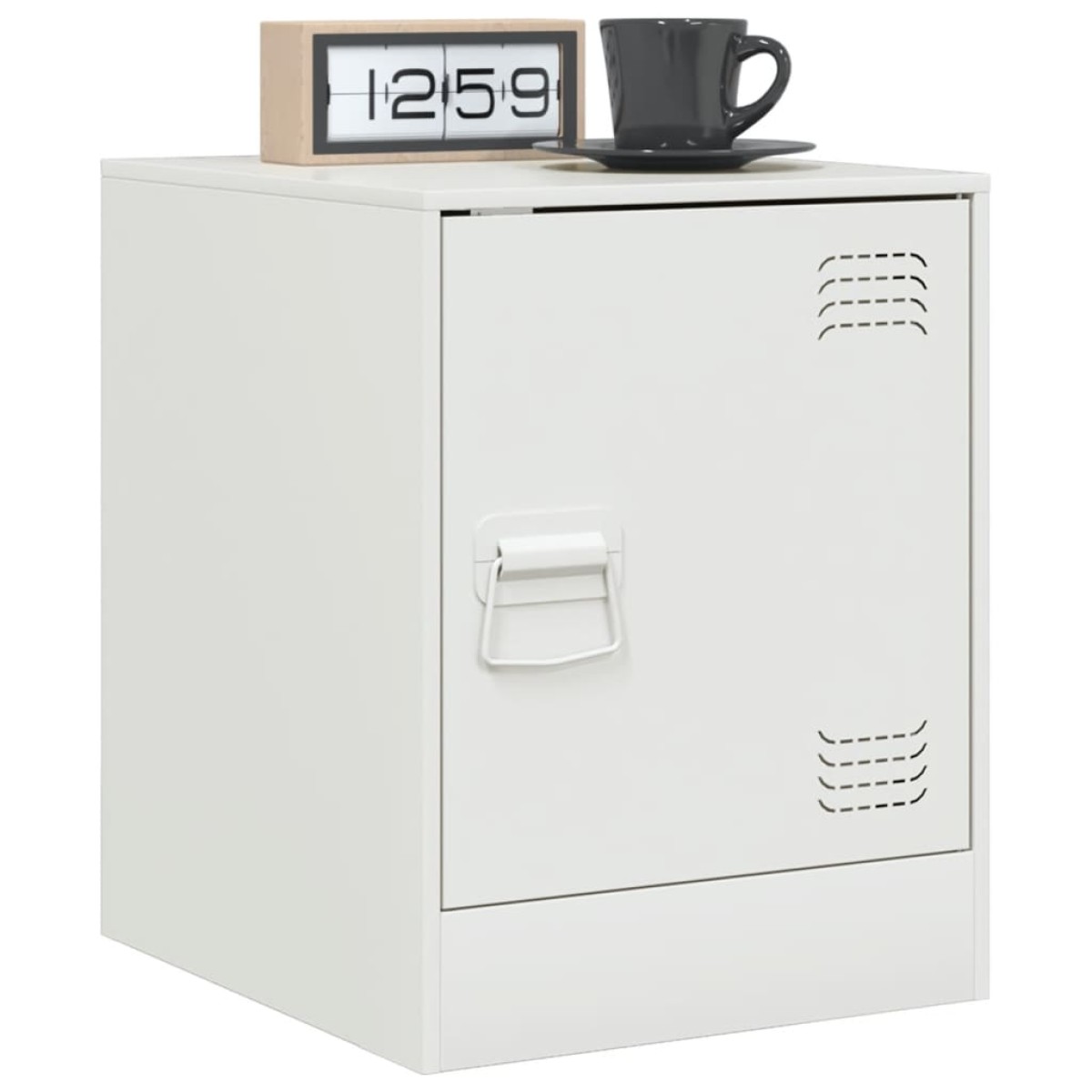vidaXL Κομοδίνο Λευκό 34,5 x 39 x 44 εκ. από Χάλυβα