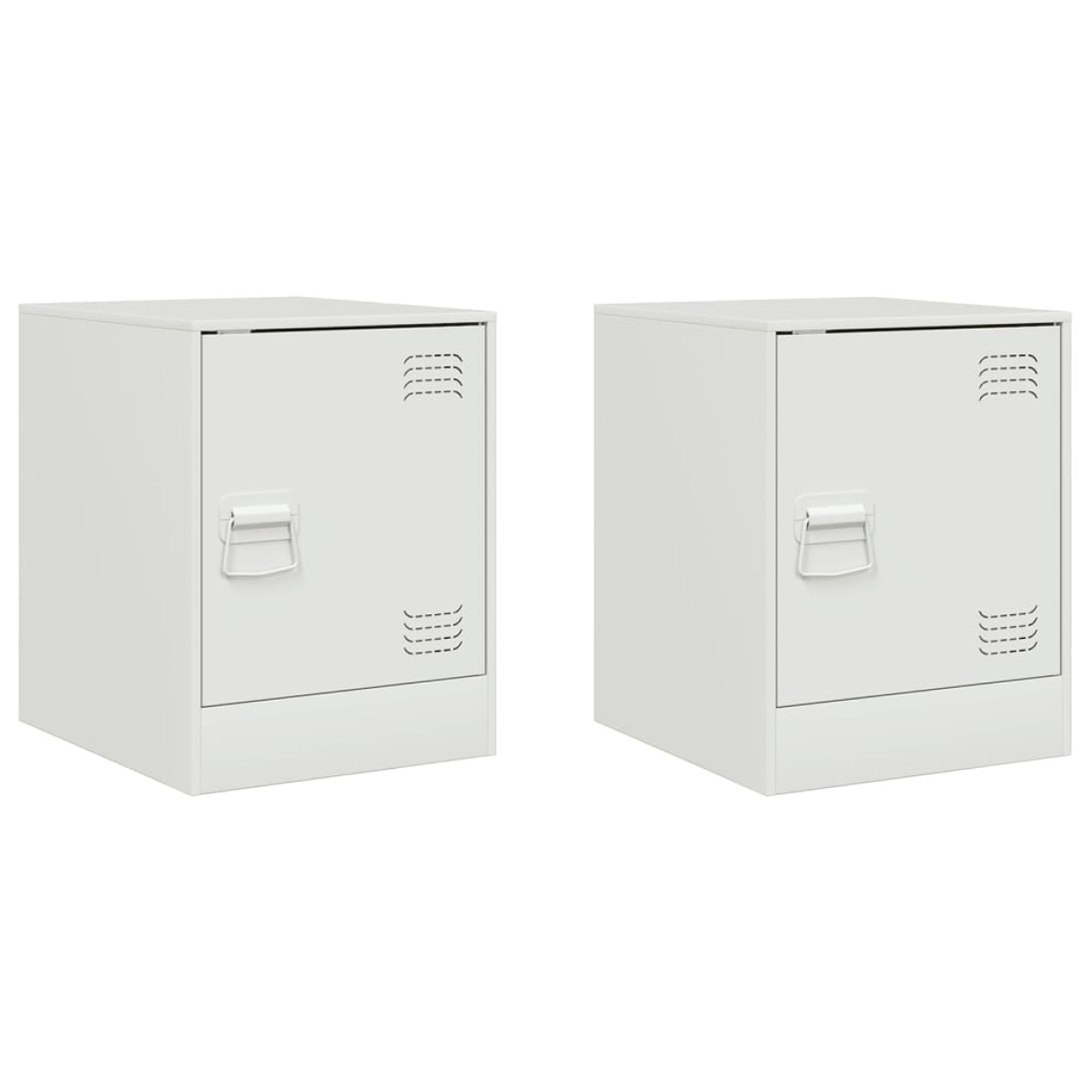 vidaXL Κομοδίνα 2 τεμ. Λευκό 34,5 x 39 x 44 εκ. από Χάλυβα