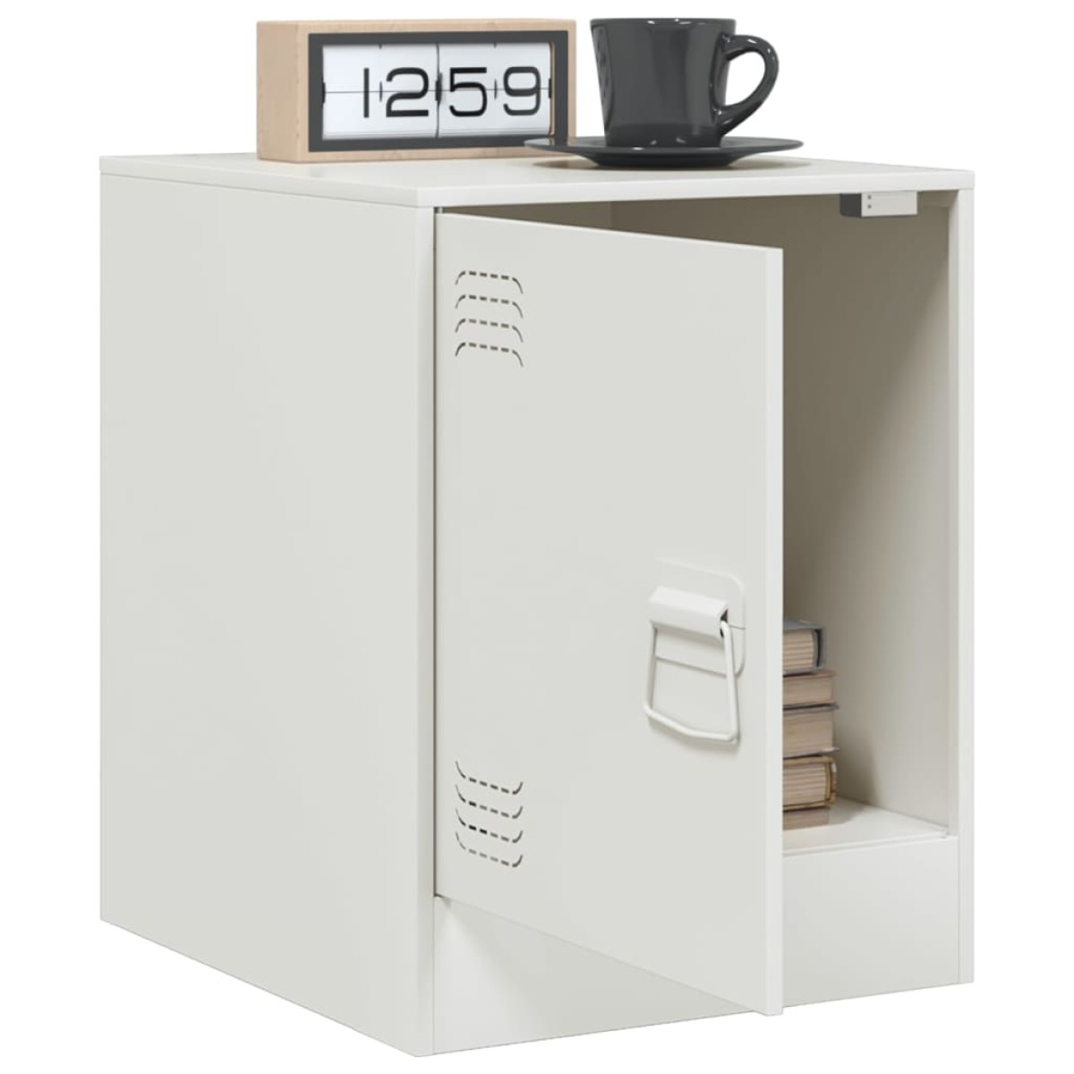 vidaXL Κομοδίνα 2 τεμ. Λευκό 34,5 x 39 x 44 εκ. από Χάλυβα