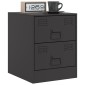 vidaXL Κομοδίνα 2 τεμ. Μαύρα 34,5 x 39 x 44 εκ. από Χάλυβα