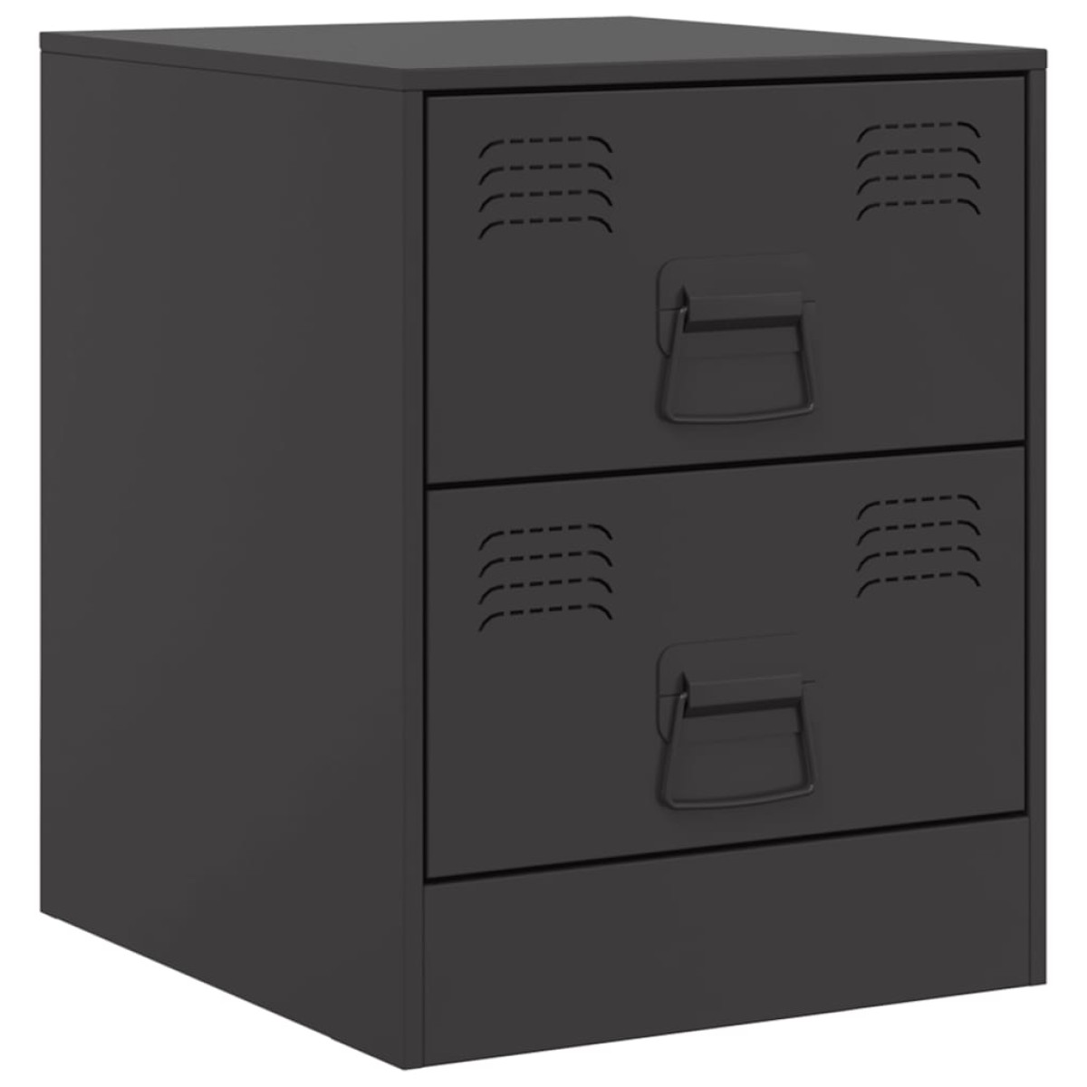 vidaXL Κομοδίνα 2 τεμ. Μαύρα 34,5 x 39 x 44 εκ. από Χάλυβα