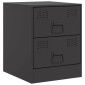 vidaXL Κομοδίνα 2 τεμ. Μαύρα 34,5 x 39 x 44 εκ. από Χάλυβα