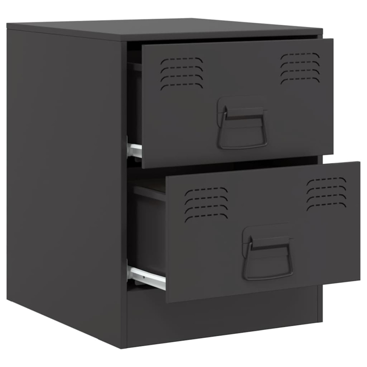 vidaXL Κομοδίνα 2 τεμ. Μαύρα 34,5 x 39 x 44 εκ. από Χάλυβα