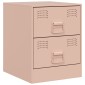 vidaXL Κομοδίνο Ροζ 34,5 x 39 x 44 εκ. από Χάλυβα