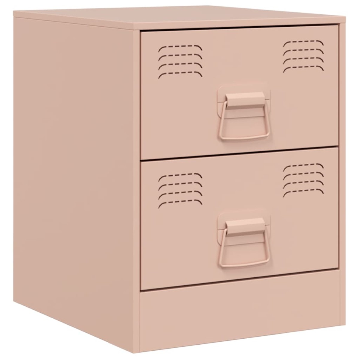 vidaXL Κομοδίνα 2 τεμ. Ροζ 34,5 x 39 x 44 εκ. από Χάλυβα