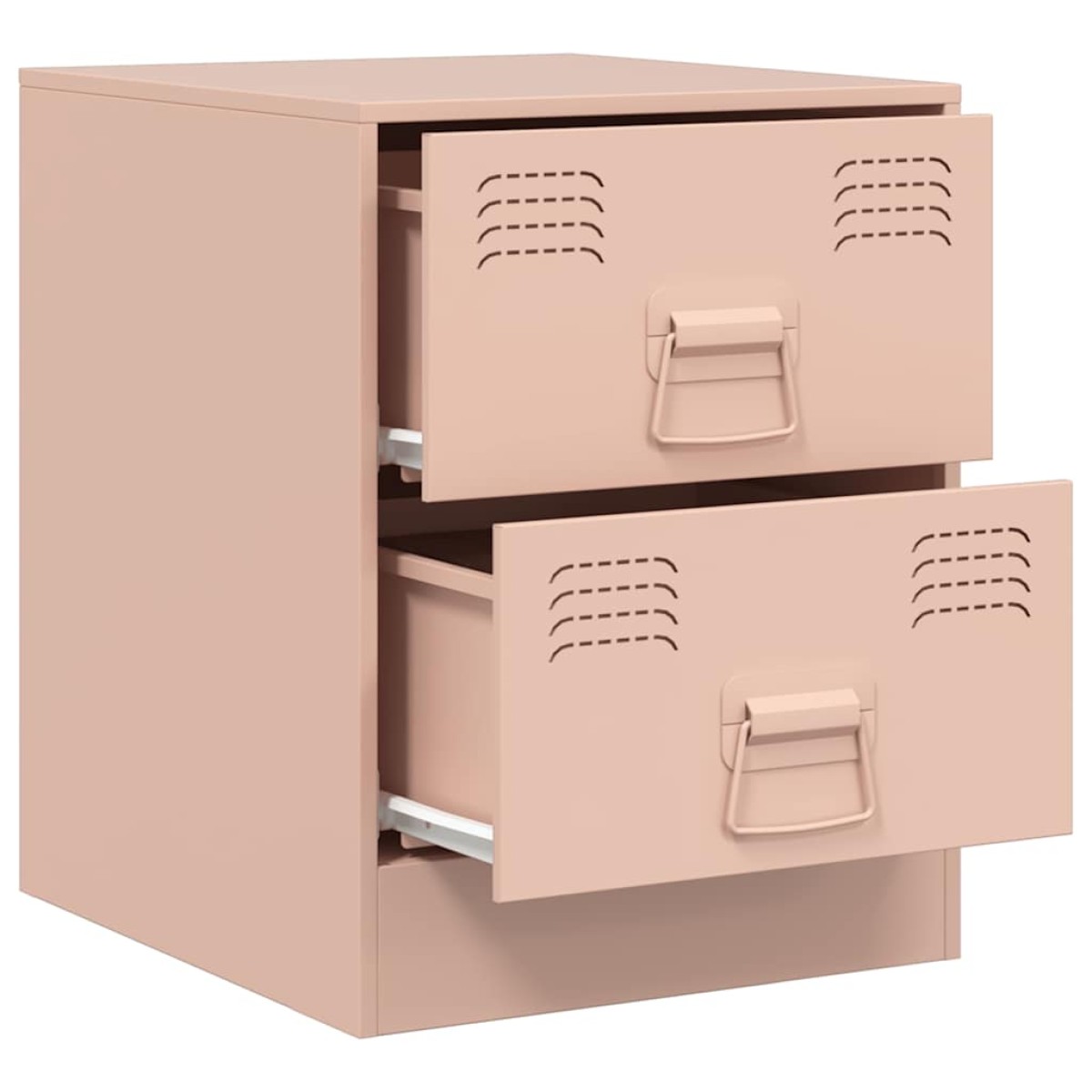 vidaXL Κομοδίνα 2 τεμ. Ροζ 34,5 x 39 x 44 εκ. από Χάλυβα