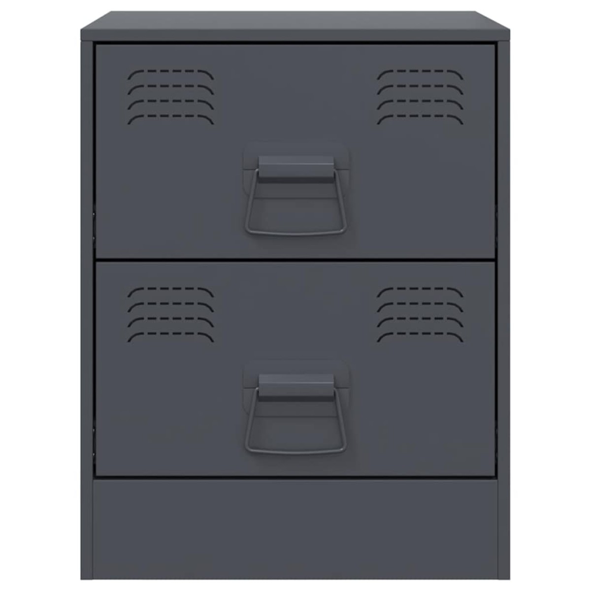 vidaXL Κομοδίνα 2 τεμ. Ανθρακί 34,5 x 39 x 44 εκ. από Χάλυβα