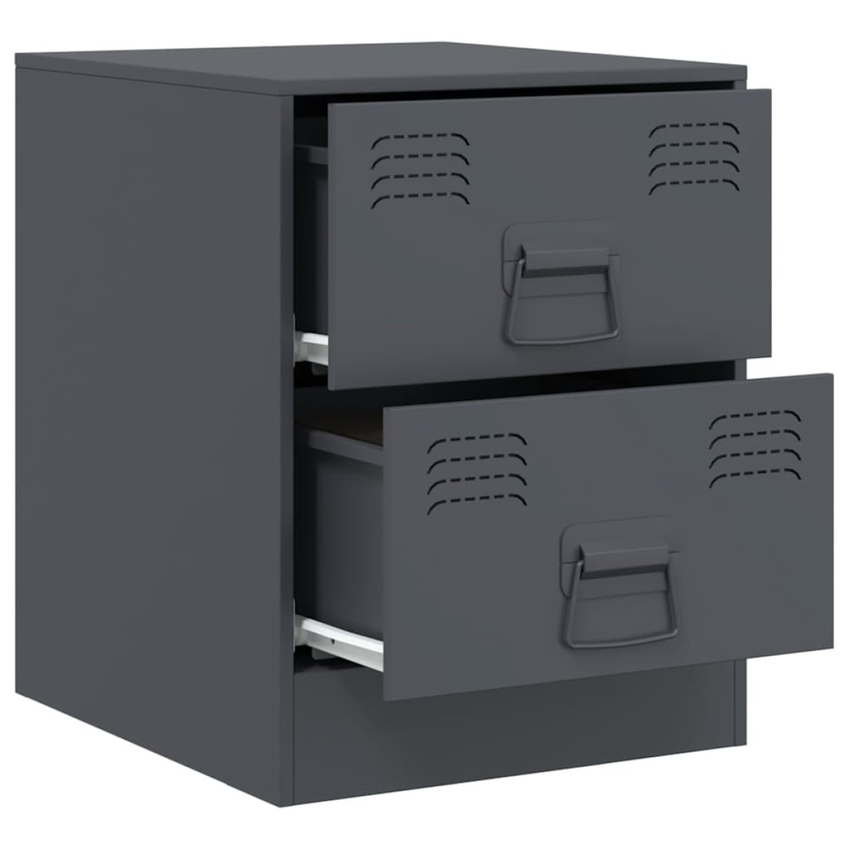 vidaXL Κομοδίνα 2 τεμ. Ανθρακί 34,5 x 39 x 44 εκ. από Χάλυβα
