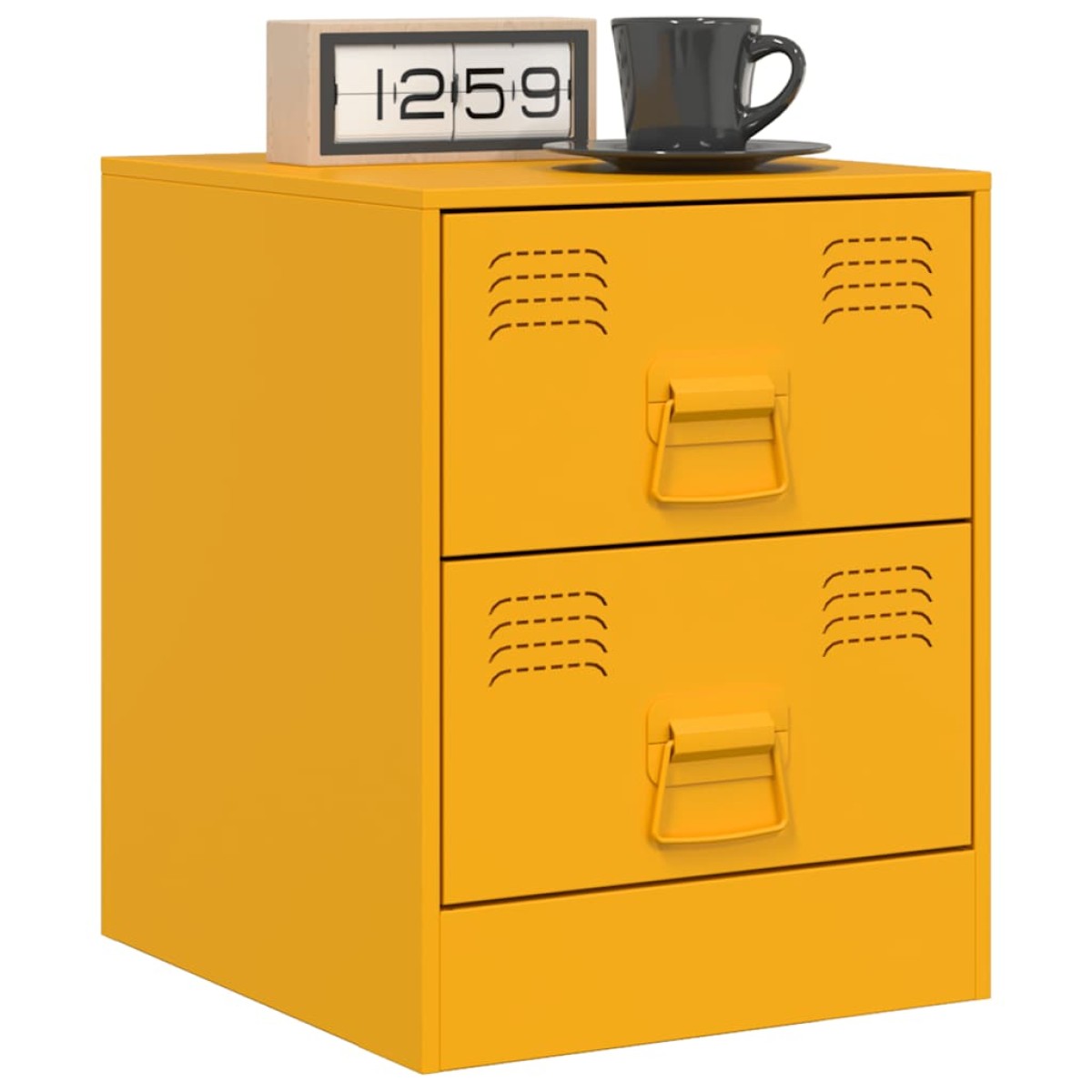 vidaXL Κομοδίνα 2 τεμ. Κίτρινο 34,5 x 39 x 44 εκ. από Χάλυβα