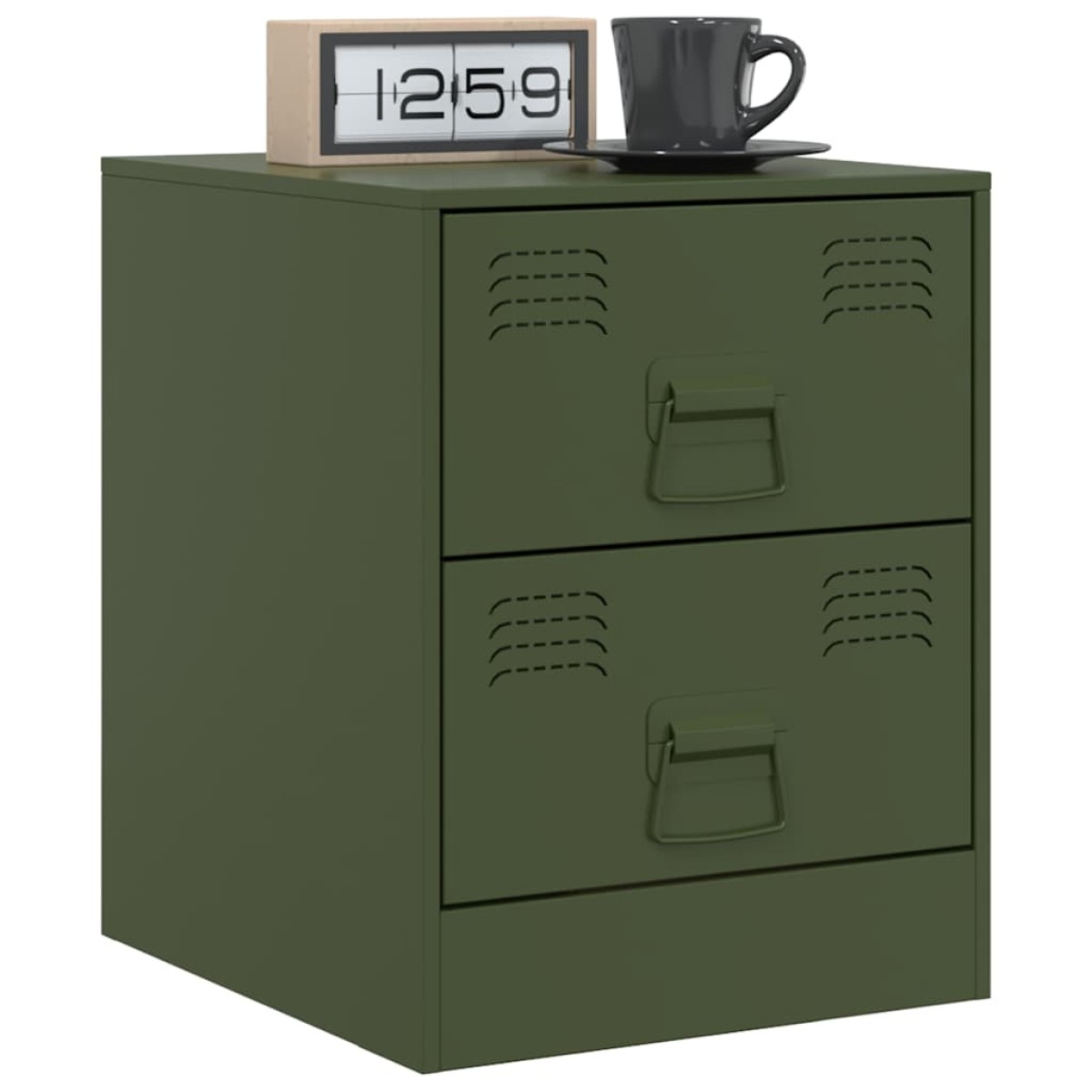 vidaXL Κομοδίνα 2 τεμ. Πράσινο 34,5 x 39 x 44 εκ. από Χάλυβα