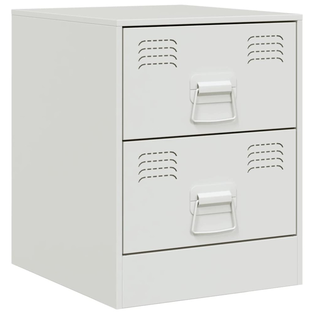 vidaXL Κομοδίνο Λευκό 34,5 x 39 x 44 εκ. από Χάλυβα