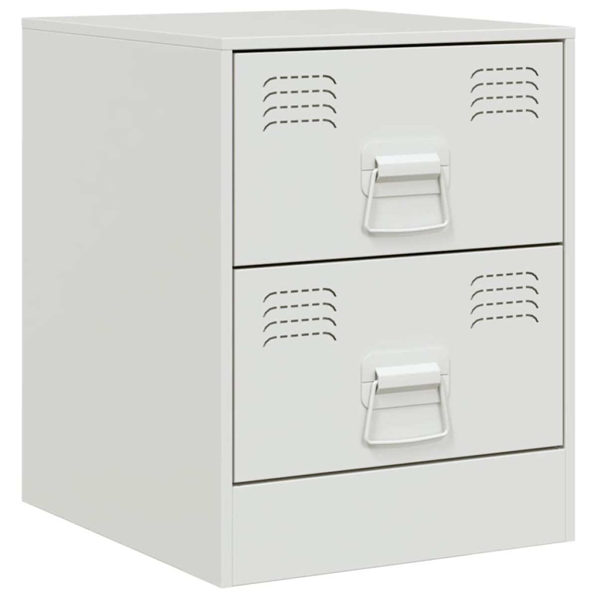 vidaXL Κομοδίνο Λευκό 34,5 x 39 x 44 εκ. από Χάλυβα