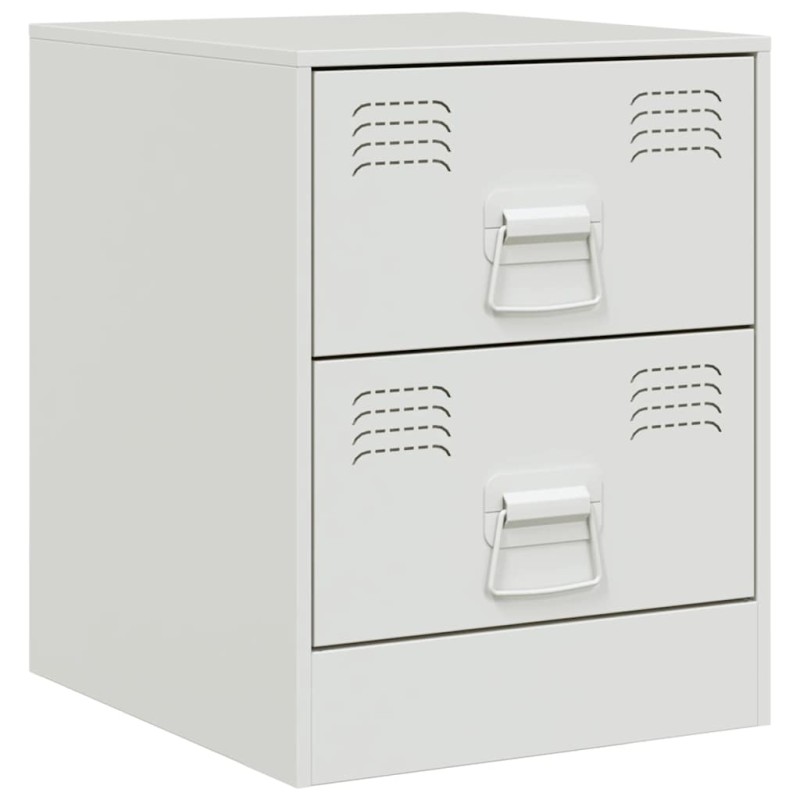 vidaXL Κομοδίνο Λευκό 34,5 x 39 x 44 εκ. από Χάλυβα