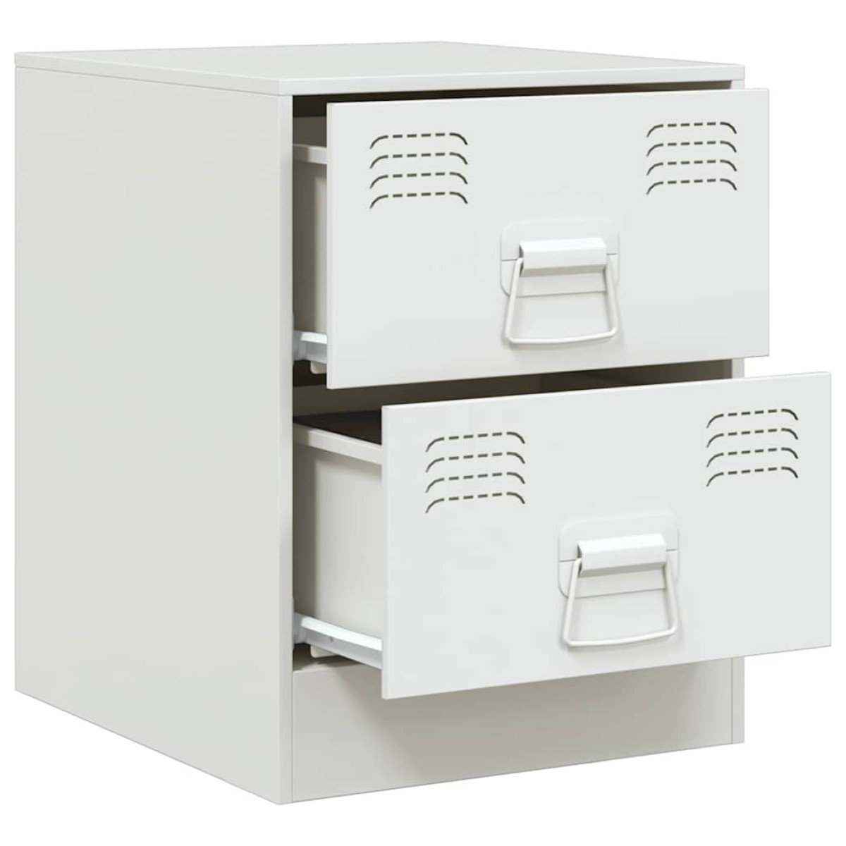 vidaXL Κομοδίνο Λευκό 34,5 x 39 x 44 εκ. από Χάλυβα