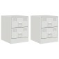 vidaXL Κομοδίνα 2 τεμ. Λευκό 34,5 x 39 x 44 εκ. από Χάλυβα