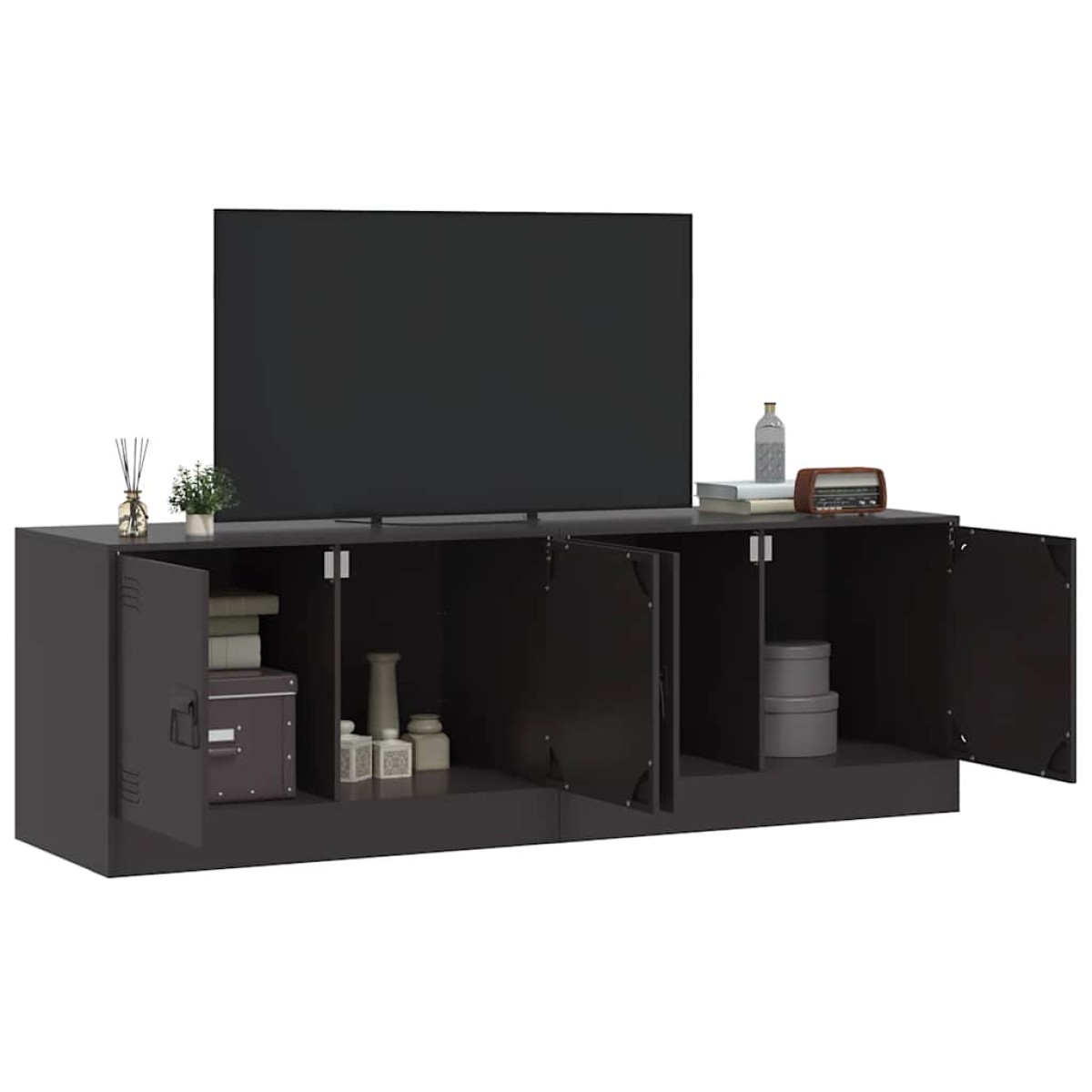 vidaXL Έπιπλα Τηλεόρασης 2 τεμ. Μαύρο 67 x 39 x 44 εκ. από Χάλυβα