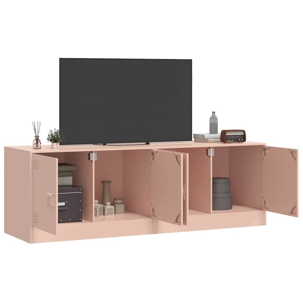 vidaXL Έπιπλα Τηλεόρασης 2 τεμ. Ροζ 67 x 39 x 44 εκ. από Χάλυβα