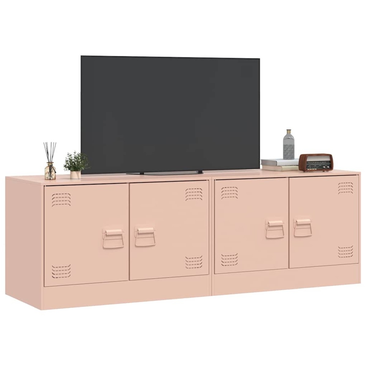 vidaXL Έπιπλα Τηλεόρασης 2 τεμ. Ροζ 67 x 39 x 44 εκ. από Χάλυβα