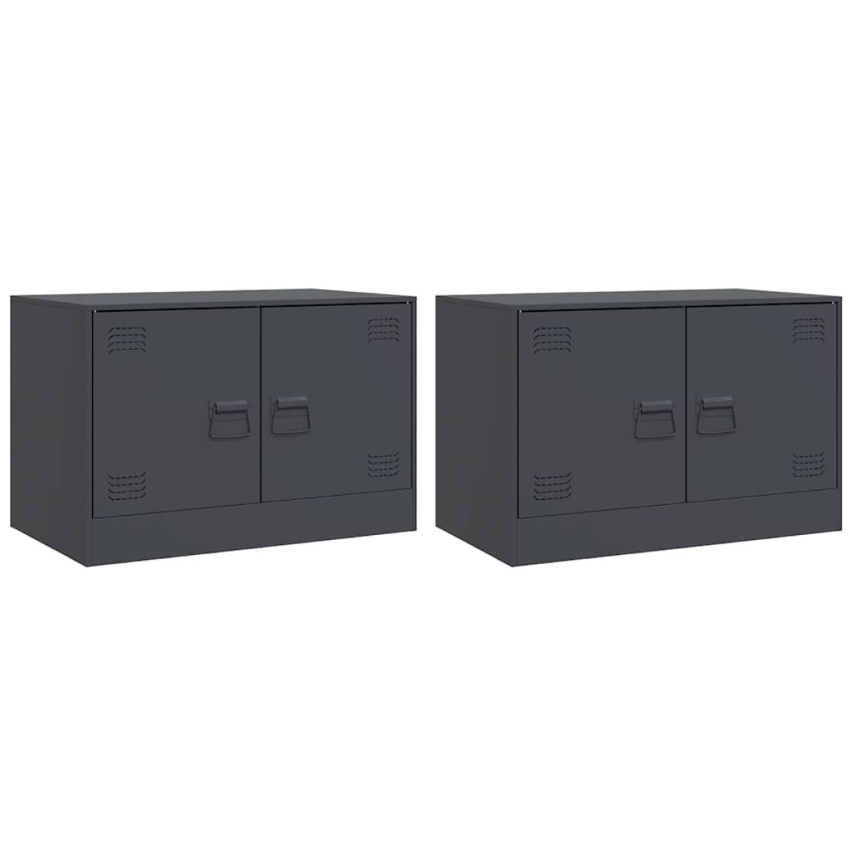 vidaXL Έπιπλα Τηλεόρασης 2 τεμ. Ανθρακί 67 x 39 x 44 εκ. από Χάλυβα