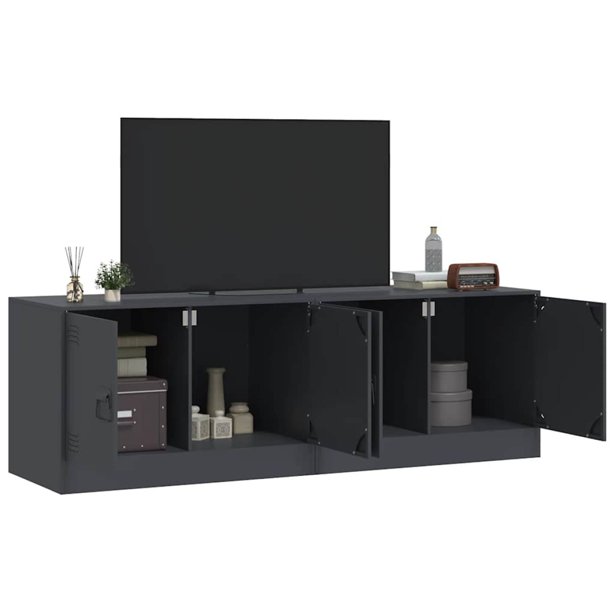 vidaXL Έπιπλα Τηλεόρασης 2 τεμ. Ανθρακί 67 x 39 x 44 εκ. από Χάλυβα