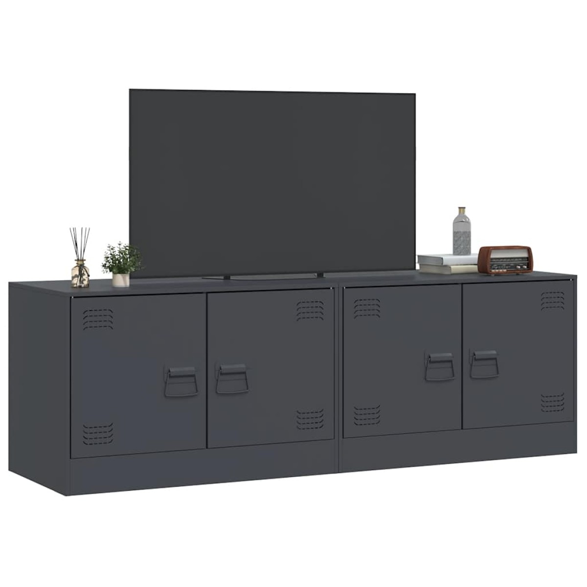 vidaXL Έπιπλα Τηλεόρασης 2 τεμ. Ανθρακί 67 x 39 x 44 εκ. από Χάλυβα