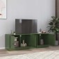 vidaXL Έπιπλα Τηλεόρασης 2 τεμ. Πράσινο Λαδί 67x39x44 εκ. από Χάλυβα