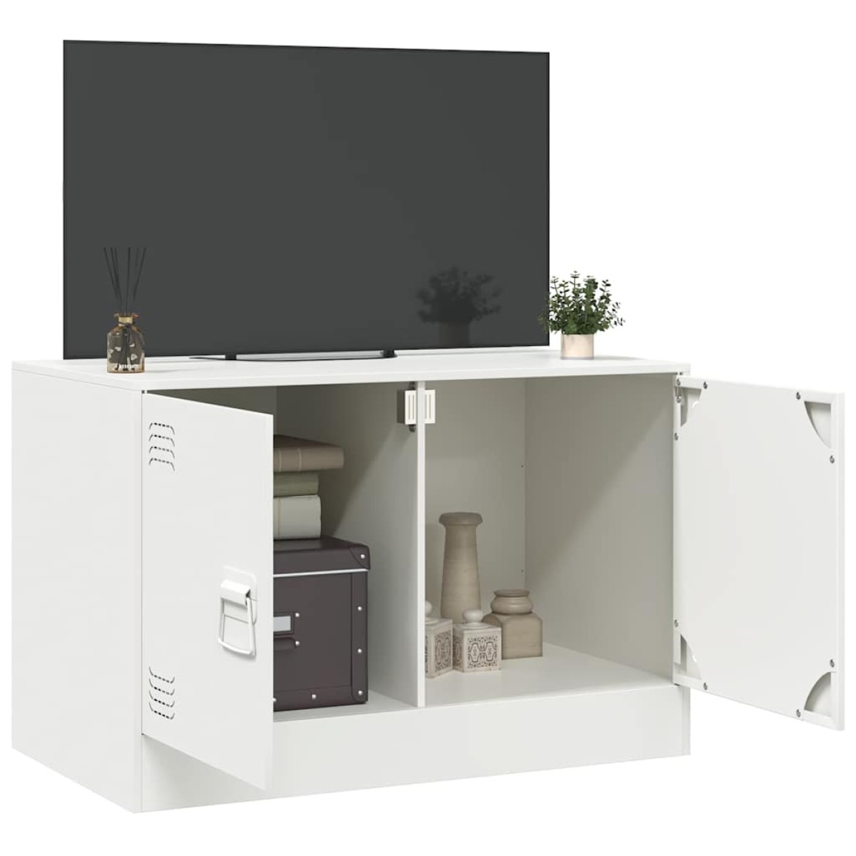 vidaXL Έπιπλο Τηλεόρασης Λευκό 67x39x44 εκ. από Χάλυβα