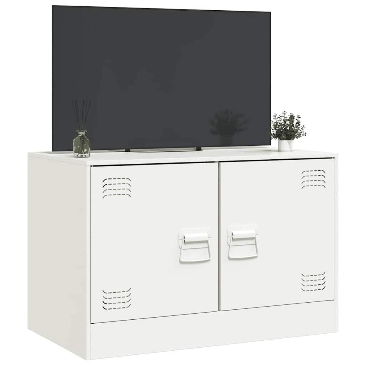 vidaXL Έπιπλο Τηλεόρασης Λευκό 67x39x44 εκ. από Χάλυβα