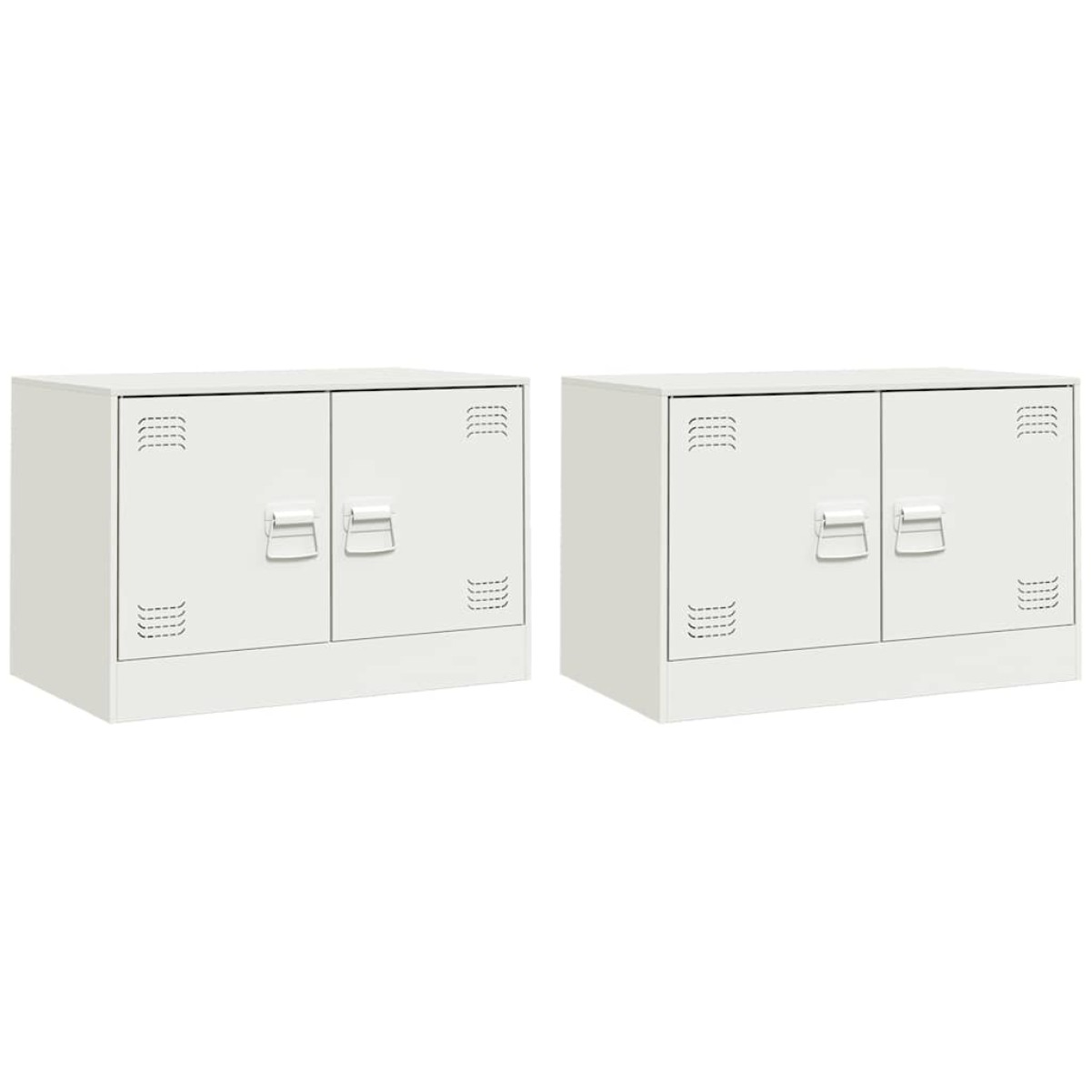 vidaXL Έπιπλα Τηλεόρασης 2 τεμ. Λευκό 67 x 39 x 44 εκ. από Χάλυβα