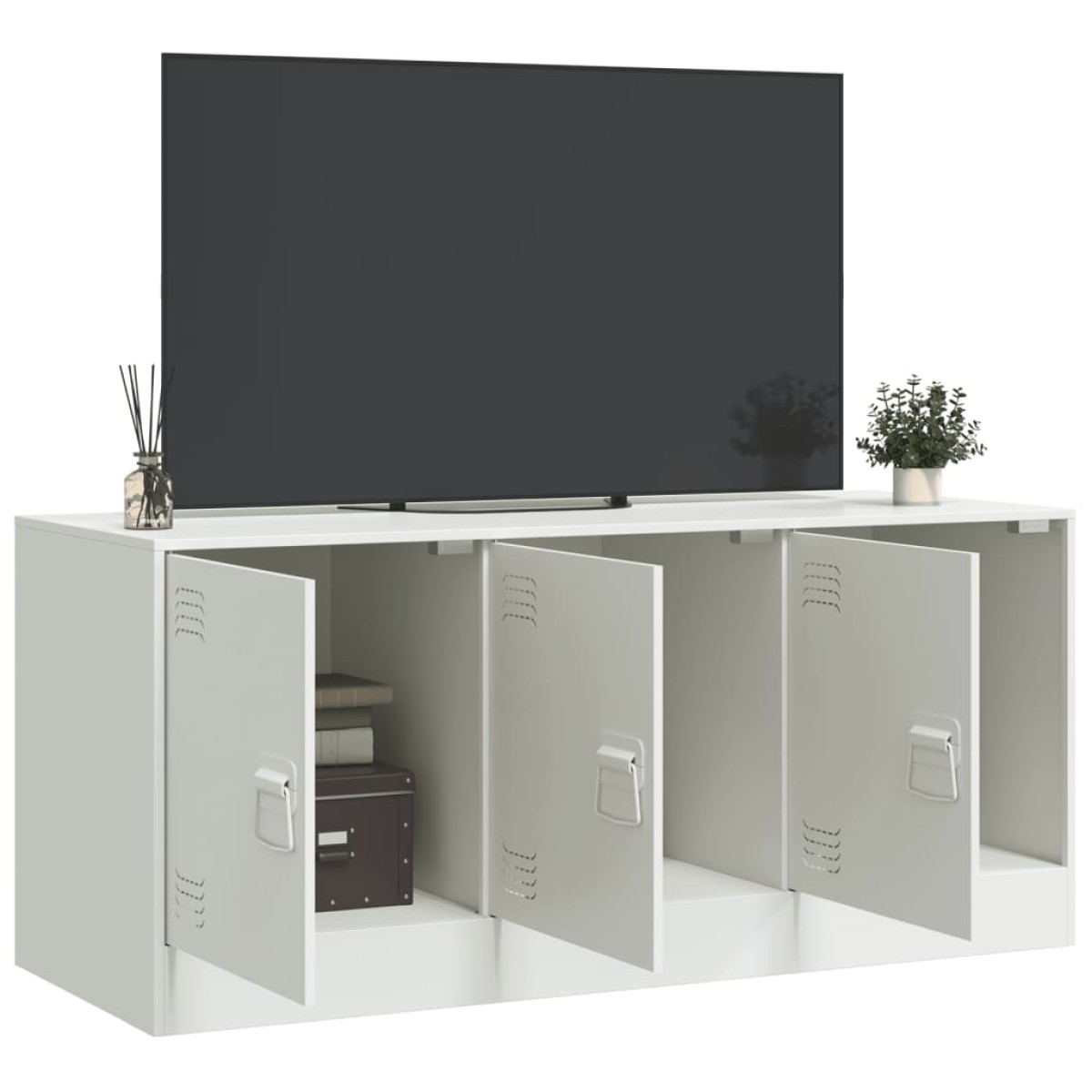vidaXL Έπιπλο Τηλεόρασης Λευκό 99x39x44 εκ. από Ατσάλι