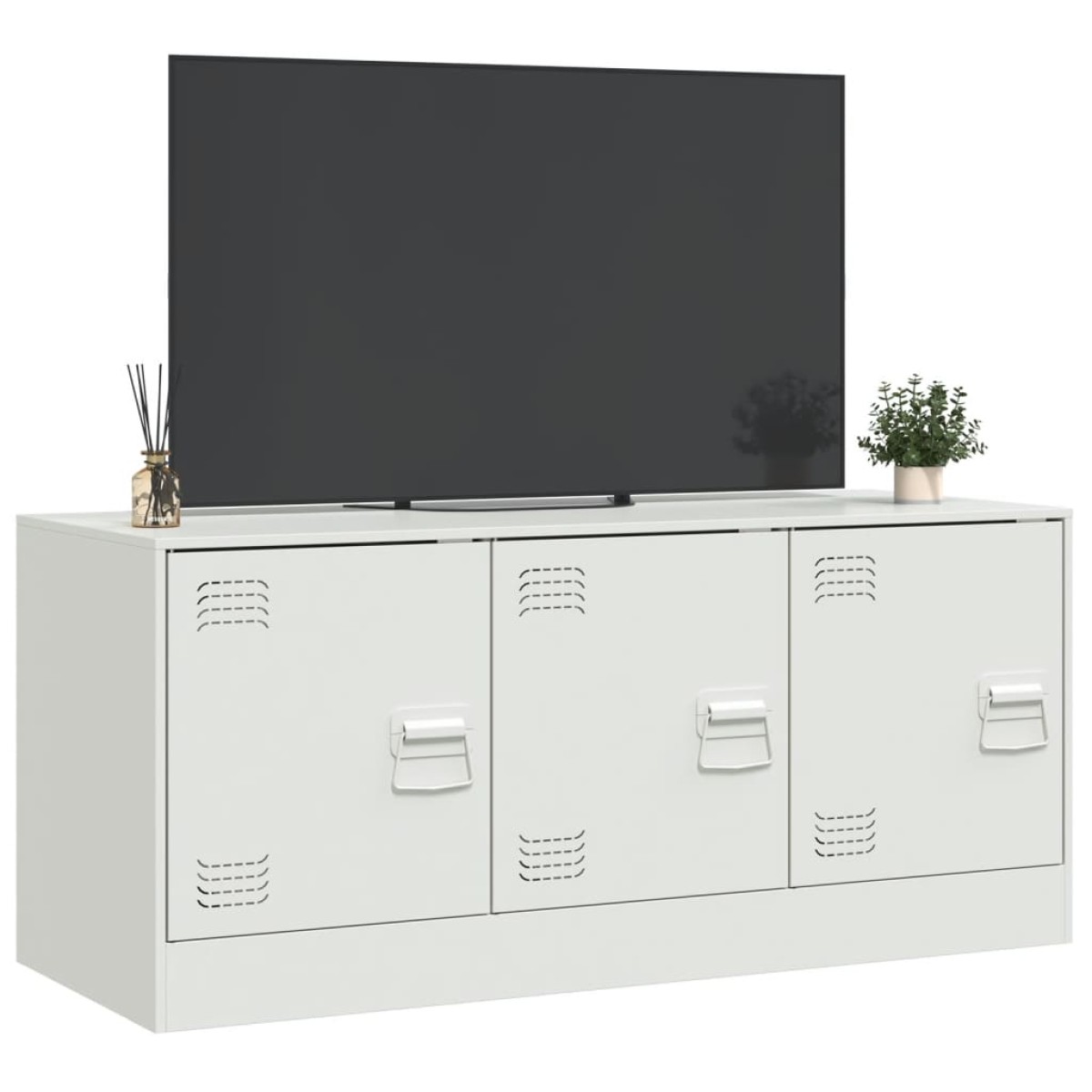 vidaXL Έπιπλο Τηλεόρασης Λευκό 99x39x44 εκ. από Ατσάλι