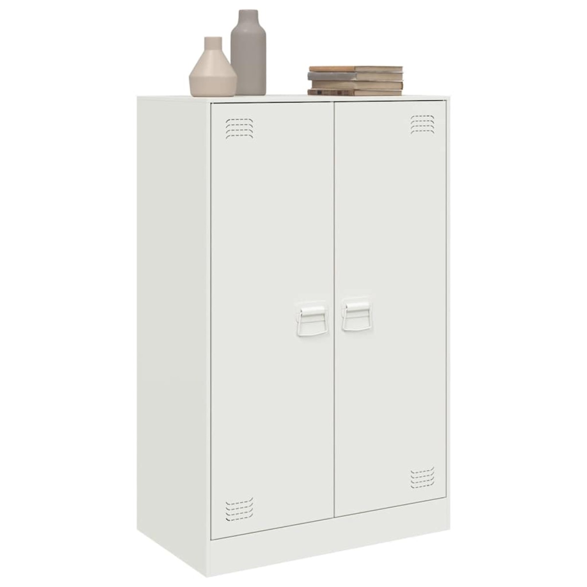 vidaXL Μπουφές Λευκός 67x39x107 εκ. από Ατσάλι