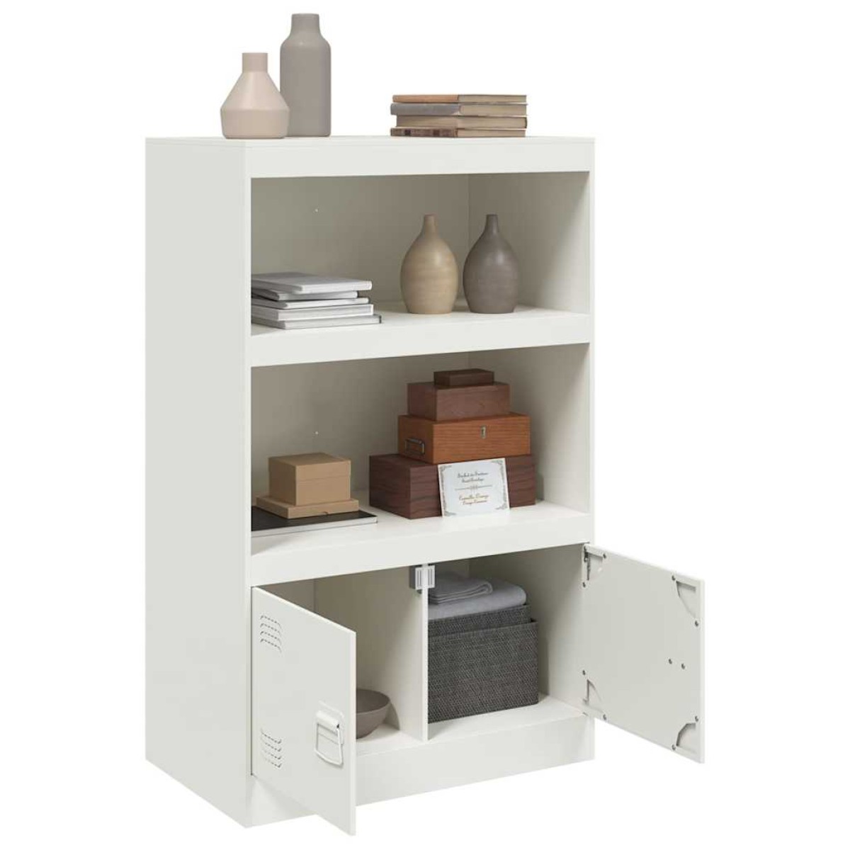 vidaXL Μπουφές Λευκός 67x39x107 εκ. από Ατσάλι