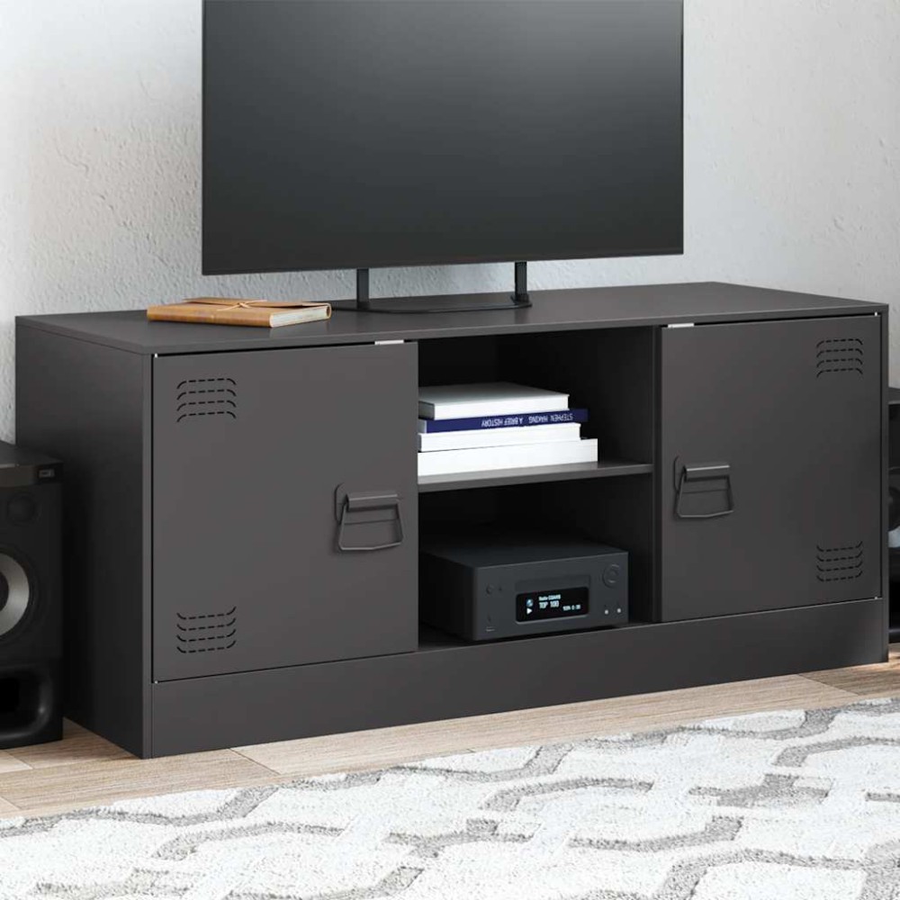 vidaXL Έπιπλο Τηλεόρασης Μαύρο 99x39x44 εκ. από Ατσάλι