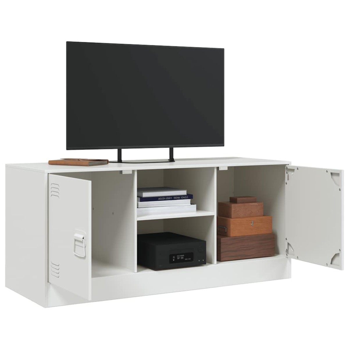 vidaXL Έπιπλο Τηλεόρασης Λευκό 99x39x44 εκ. από Ατσάλι