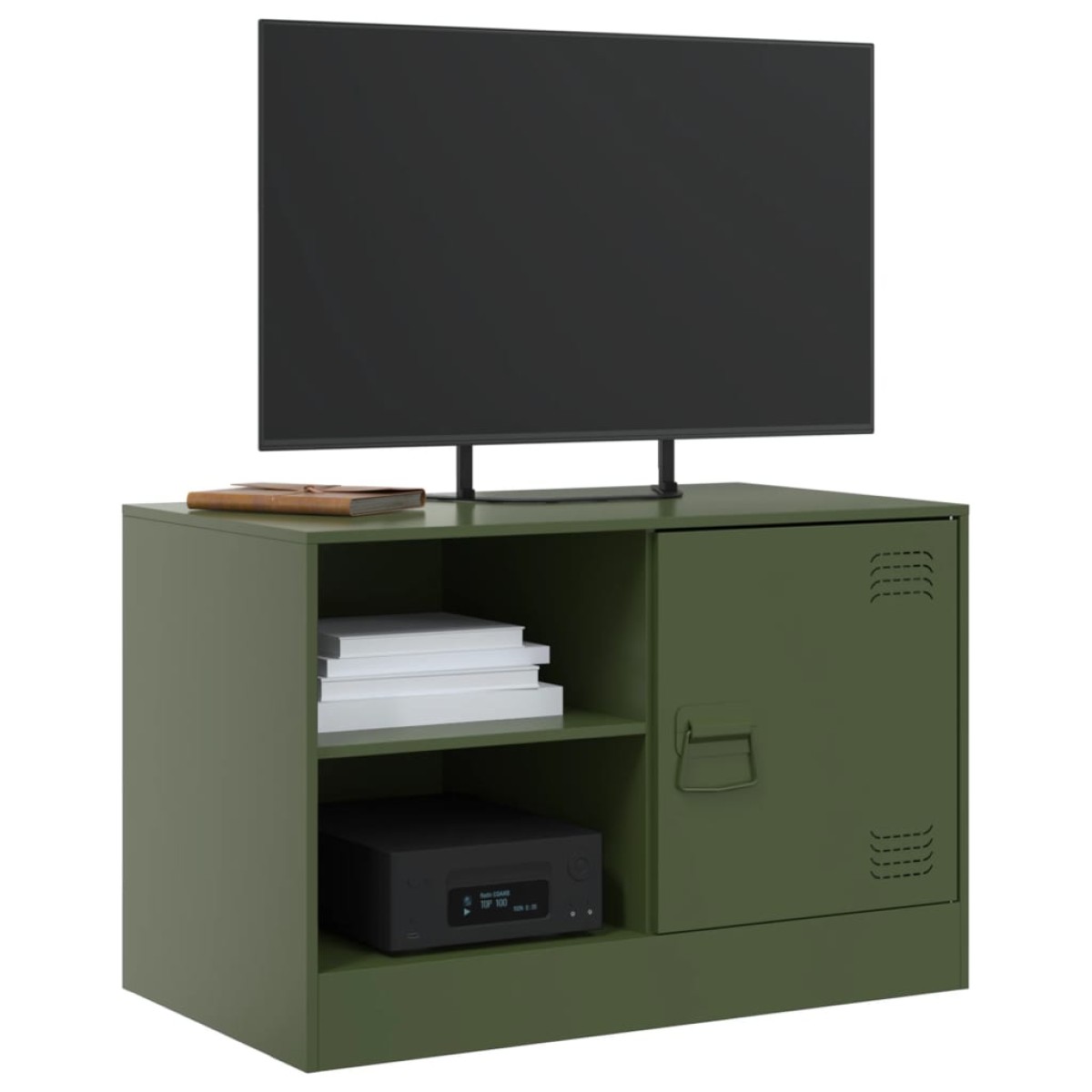 vidaXL Έπιπλα Τηλεόρασης 2 τεμ. Πράσινο Λαδί 67x39x44 εκ. από Χάλυβα